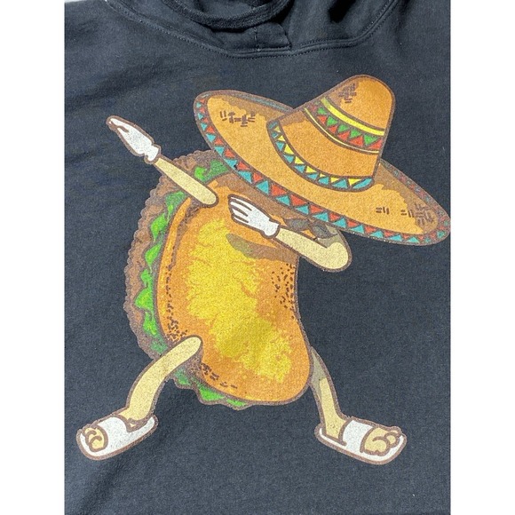 Port & Company Other - Port & Company Dabbing Taco Hoodie XL Faded Black Sombrero Graphic